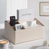 White Leather Marble Pattern Tissue & Storage Box