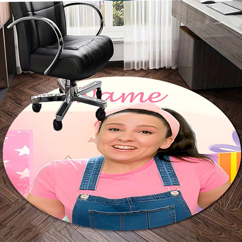 Personalized M-Ms Rachel Round Chair Office Rug - Perfect for Mat, Office Chair & More - Ideal Gift for Birthdays and Holidays
