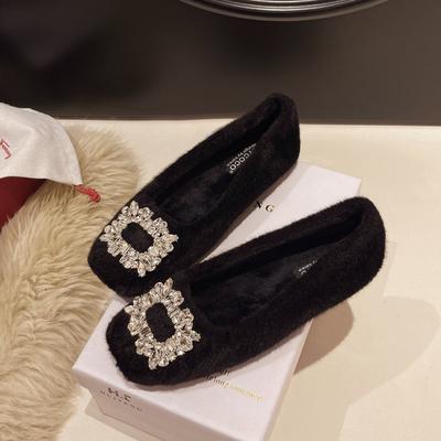 2025 зимние теплые женские плюшевые туфли на плоской подошве в корейском стиле Мэри Джейн женские повседневные туфли-лодочки рабочая обувь для улицы