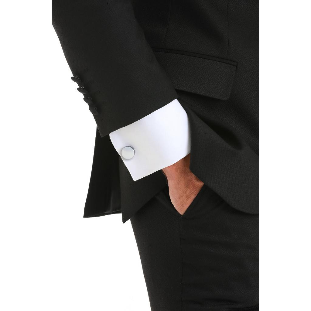 Черная однотонная круглая запонка