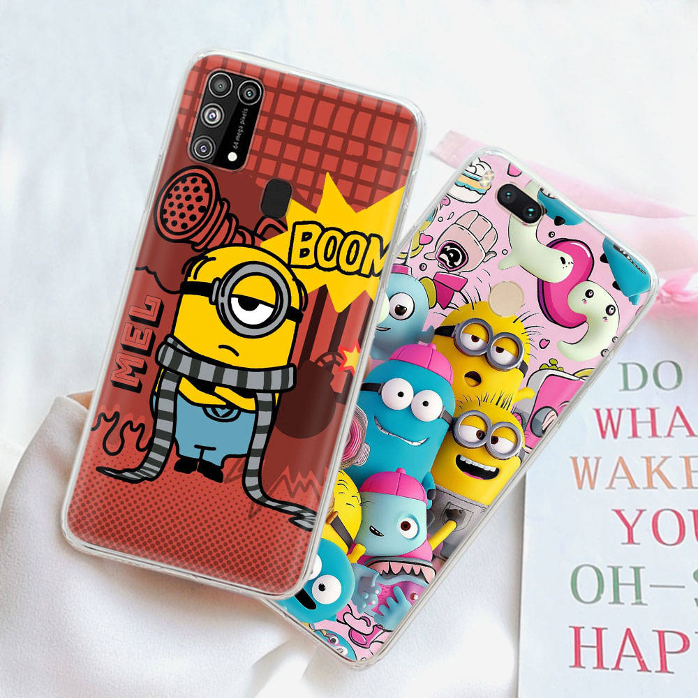 Прозрачный чехол для Samsung A04 A14 A23 A34 A54 M23 M33 M52 M53 Realme Narzo 50 50I 50a Prime C35 C55 C30S 10 9 Pro M-75 Забавные миньоны