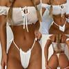Women's Bikini Set String Tie Side Sexy Swimsuit Two Piece Cute Halter Bathing Suit