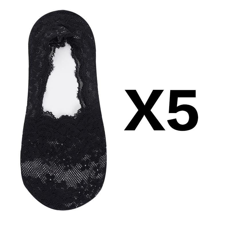 1/5 пар для женщин и девочек, летние кружевные носки с вишневым цветочным принтом из силикагеля, нескользящие нескользящие тапочки на хлопковой подошве с невидимой хлопковой подошвой, носки-лодочки