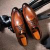 Men'S Leather Shoes Leather British Lace-Up Business Dress Cowhide Round Head High-End Men'S Shoes