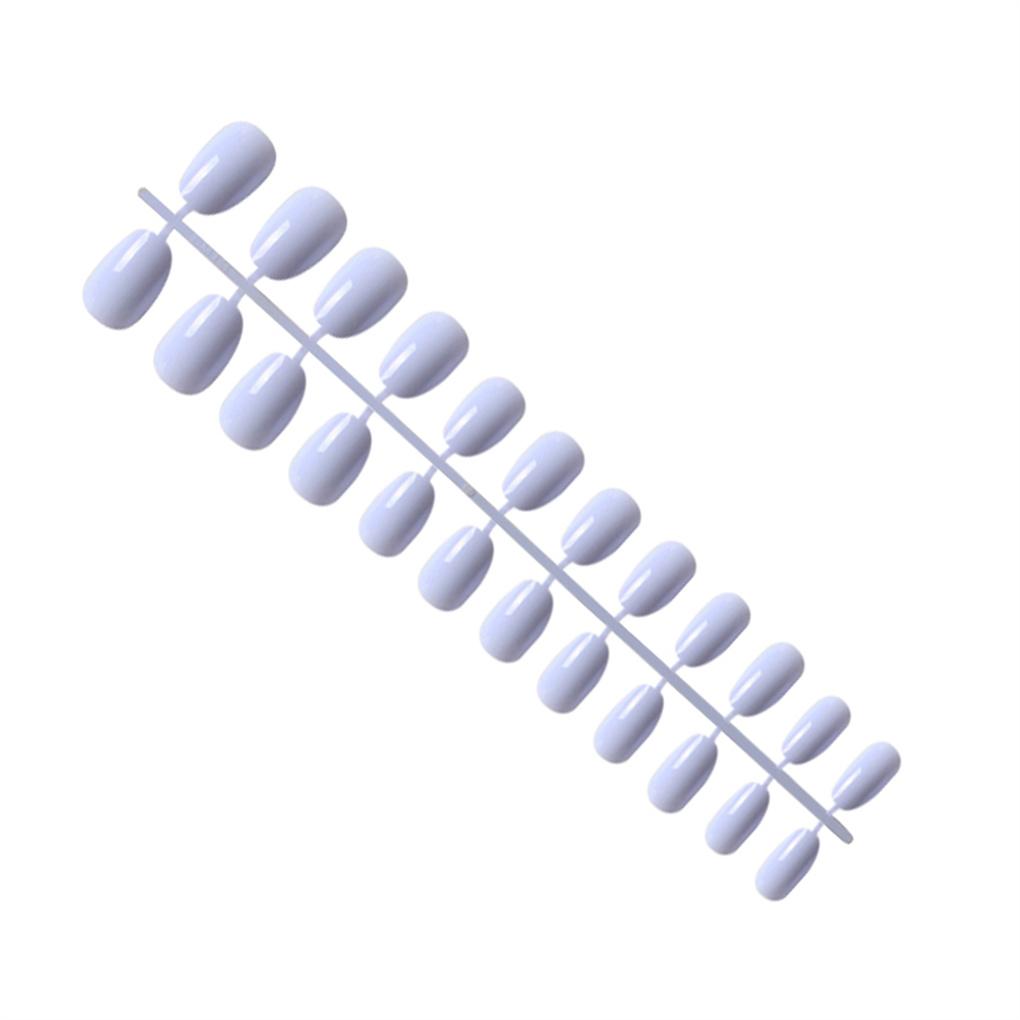 Pack of 24 Short Ballerina Safe Scratch-resistant Coffin False Nails French Style DIY Graceful Personality Acrylic Nail