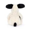 Плюшевая собака Jellycat Bashful Puppy, средняя, сидячая, черная с кремовым, 20 см, и