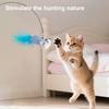 Cat Feather Toy Refill Simulation Birds Cat Lures Wand Attachment Interactive Wand Replacement Feather Toy for Indoor Cats