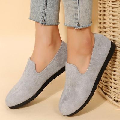 Большой размер весна и осень новая ленивая обувь плоская подошва однотонная круглая носочная часть женская обувь большой размер женская обувь