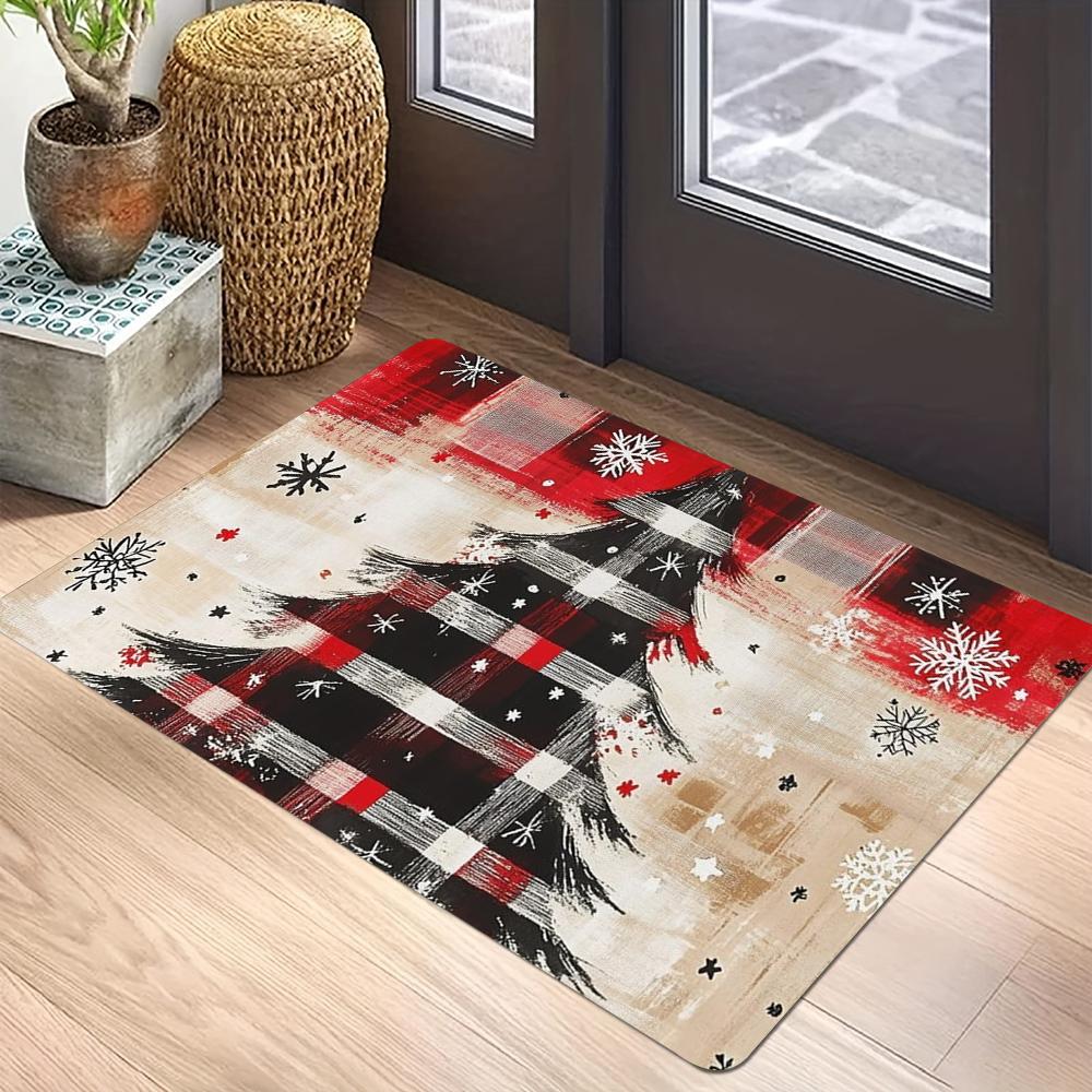 Winter Christmas Doormat Non-Slip Entrance Doormat Home Decor Carpet for Living Room Rugs Bathroom Floor Rug