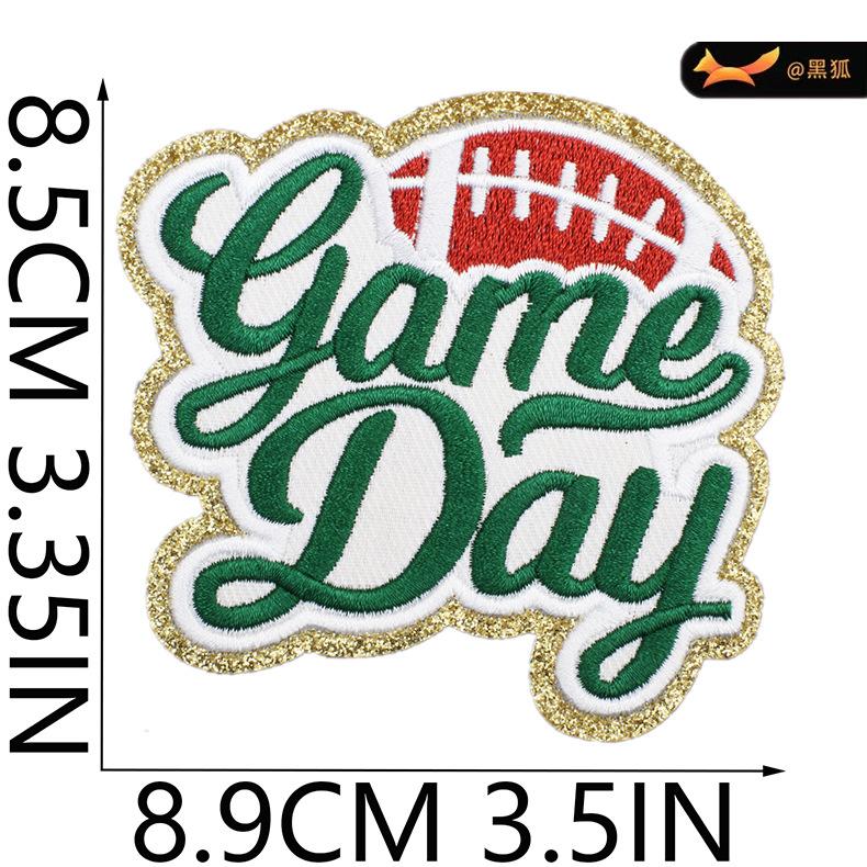 Black Fox Glitter Powder Football Chenier Embroidery Cloth Sticker Baseball Uniform Decoration Diy Patch