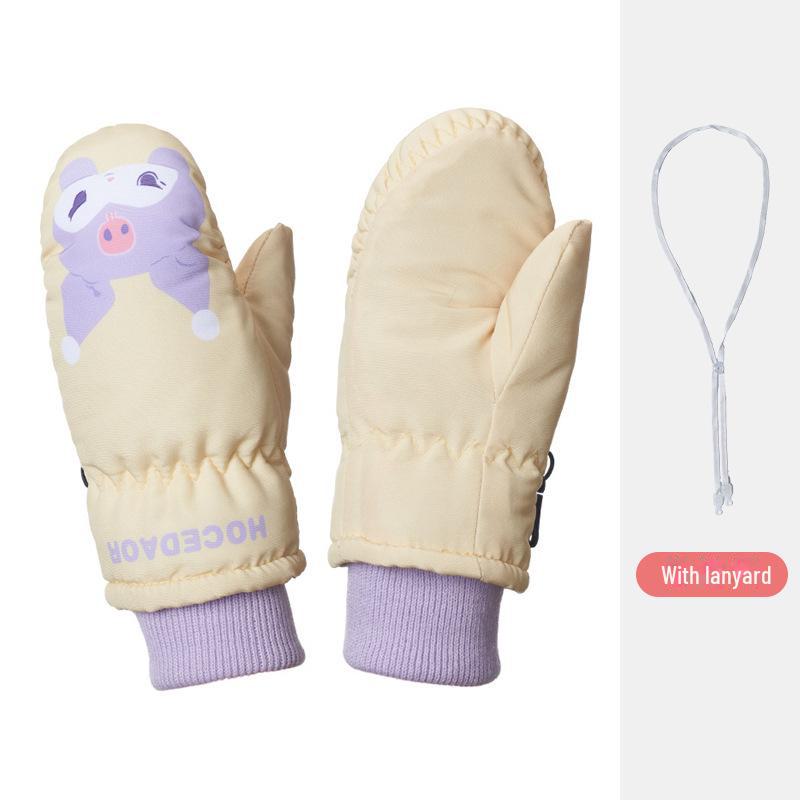 Бархатные лыжные перчатки: Нескользящие, теплые и толстые для детей 2-5 лет