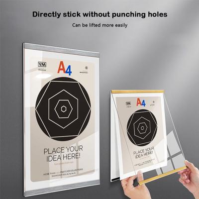 Прочная акриловая рамка-дисплей A3/A4/A5 Магнитная рамка для сертификата Настенное крепление Прозрачная рамка для бизнес-лицензии