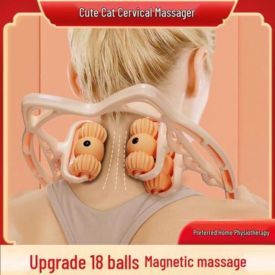 Двухрядный роликовый магнитный массажер для шеи и плеч для домашнего использования