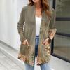 Женские легкие кардиганы с открытой передней частью, с длинными рукавами, повседневные, свободные, тонкие кардиганы с карманами