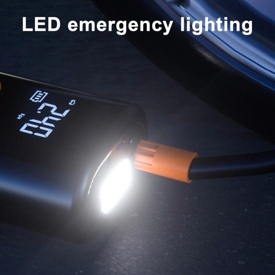 Tire Inflator Portable Air Compressor 150PSI 4000mAh Battery Smart One-Click Pump for Car Motorcycle Bicycle Pressure Gauge LED Light