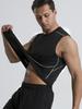 Men's Compression Vest, High Elasticity Round Neck Sweat Absorbing Quick Drying Sleeveless T-shirt, Suitable for Men's Fitness Training