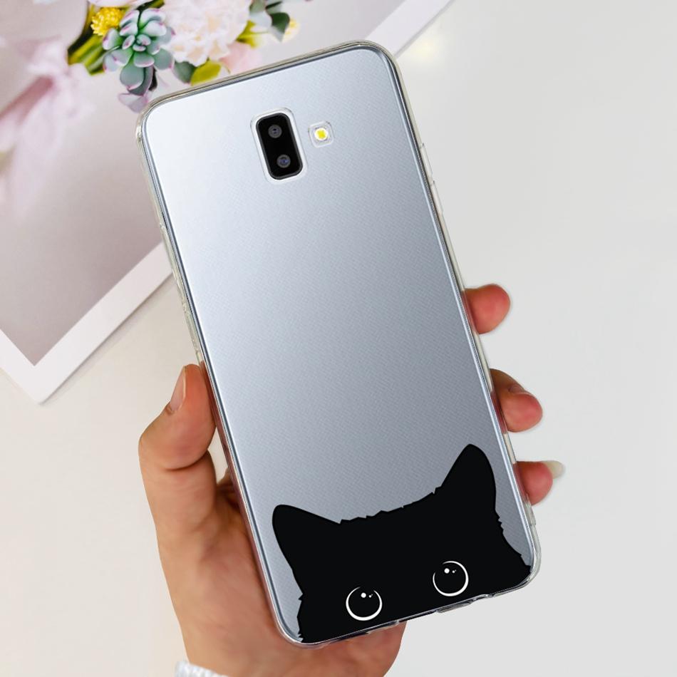 Чехол для Samsung Galaxy J6 Plus Samsung J6 2018 J 6 J6Plus J610F J600F Элегантная Печать Мягкий Силикон ТПУ Прозрачная Задняя Крышка Телефона