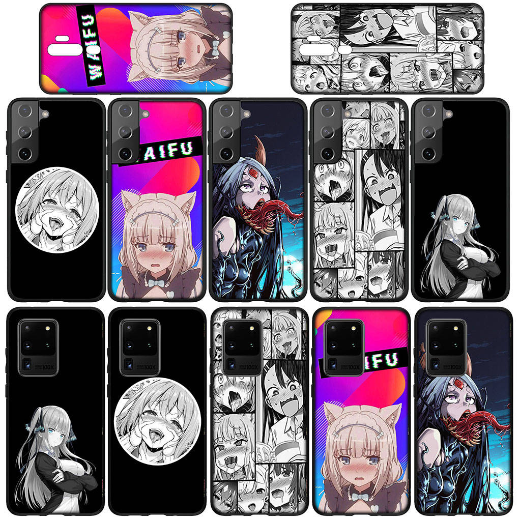 Чехол для Samsung Galaxy S25 S24 S23 iPhone 16 15 Xiaomi Redmi Note 14 13 12 16E 11 Pro OPPO Moto Huawei Ahegao Hentai Manga Harajuku Anime Girl Cover