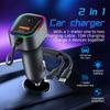 45W USB Car Charger With 2 In 1 Type-C Lightning Fast Charging Cable Vehicle Adapter For iPhone Samsung Huawei VIVO OPPO