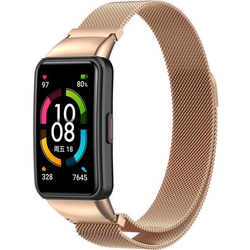 Milanese Bracelet Strap for Huawei Band 6, Rose Gold
