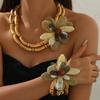 Bohemian Multi-layer Flower Bamboo Chain Multi-color Stamen Personalized Bracelet Necklace Set