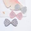 10Pcs 45*25mm Padded Colorful Rhinestone Bow Tie DIY Crafts Patches Flatback Scrapbooking Ornament Accessories