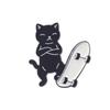 Cartoon White Black Return Board Cat Alloy Brooch Metal Pin Bag Accessory Badge Pines Metálicos for Hats Clothing Bags Sewing