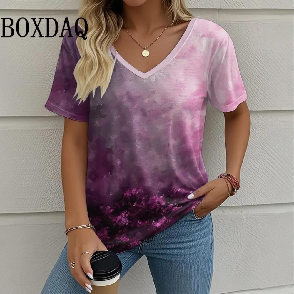Plus Size 1XL-5XL New Women's Fashion Stripe Print Pocket hort Sleeve T-shirt Fashionable Casual