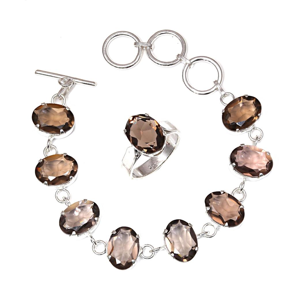 Amethyst Quartz Gemstone Women's Unisex Jewelry Bracelets & Rings 7-8''