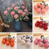 Искусственный цветок розы для цветочной композиции Реалистичный букет роз из искусственного шелка на длинной ножке для свадебного центрального украшения Домашней вечеринки