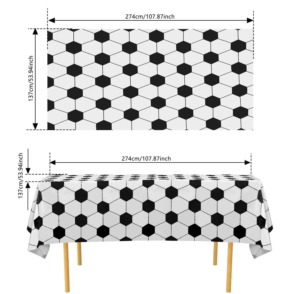 6Pcs Soccer Party Tablecloths Waterpeoof Oilproof Football Party Table Covers Decorative Rectangle Soccer Table Cloth Reusable