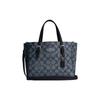 Mollie Classic Monogram Сумка-тоут на молнии из покрытого холста и кожи Женская сумка-тоут Серебристый Темно-синий C4250-SVN2V