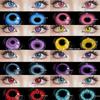 1 Pair Halloween Color Contact Lenses for Eyes Cosplay Lenses Anime Cosmetics Makeup Purple Colored Lenses Red Eye