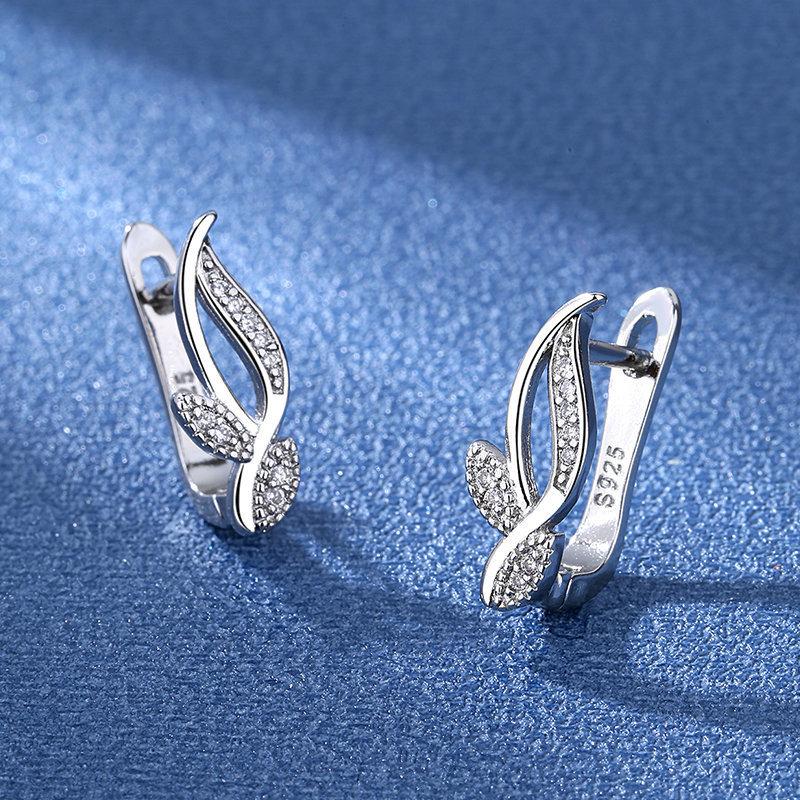 925 Sterling Silver Zircon Round Bead Threaded Stud Earrings, Women's Screw Twist-off Stud Earrings, Simple and Fashion