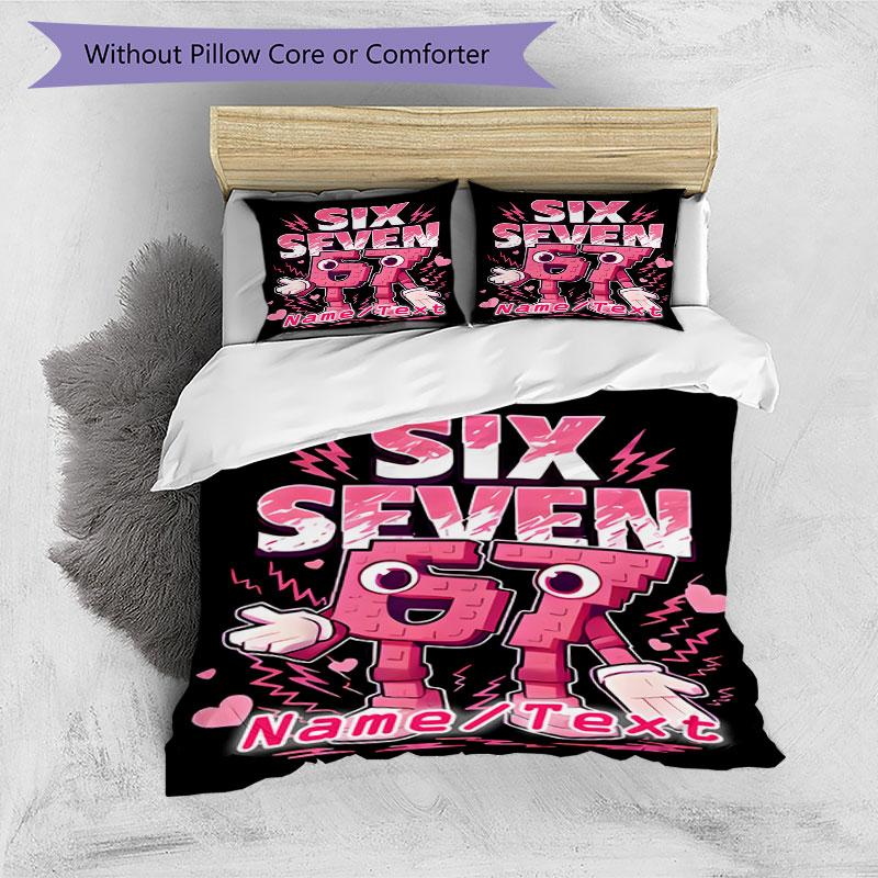 3PC Custom Name "Six Seven GT Energy" Bedding Set Printed Bedding Set Duvet Cover Closure Includes 1 Duvet Cover & 117 Pillowcases for Bedroom