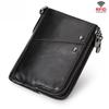 RFID Leather Multicolor Wallet Short Double Zipper Vertical Wallet Fashion Casual Coin Purse