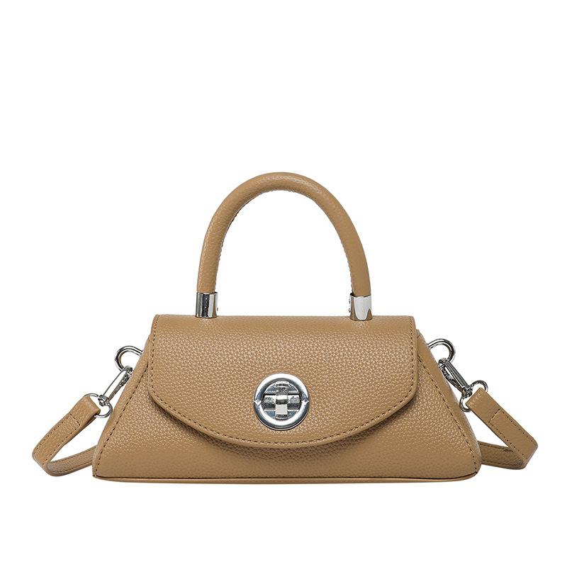 Популярная простая темпераментная высококлассная трапециевидная портативная маленькая квадратная сумка с узором личи, повседневная универсальная сумка-мессенджер в зарубежном стиле