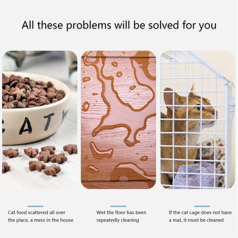 Dog Food Mat Silicone Nonslip Pet Feeding Placemat with Raised Edges Washable