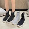 Fashion Women's Autumn Stretchy Knitted Ankle Boots Sock Style Slip On Retro Flat Sport Short Boots Female Shoes Botas De Mujer 2024