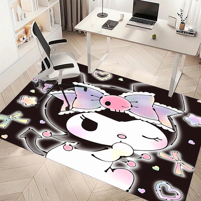 1pc Sanrio Kuromi2 Print Area Rug - Soft, Washable Non-Slip Indoor Mat, Living Room, Home Office Decorative Rug,Office Decorative