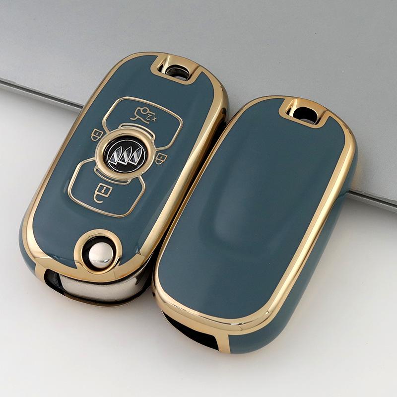 Складной чехол для ключа с золотой окантовкой для Buick Verano, GL6, Encore GX, Excelle