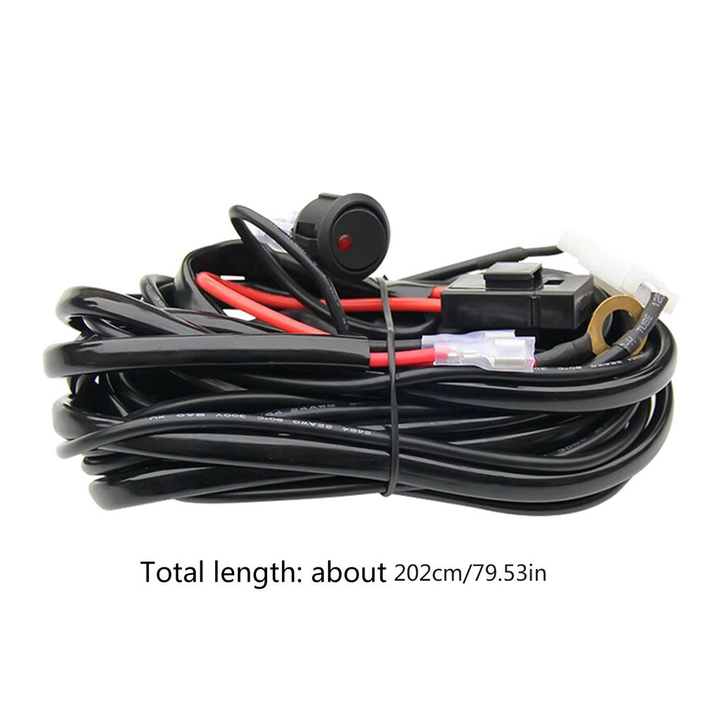 LED Light Bar Wiring Harness Kit,2 Leads 12V On Off Switch Power Relay Blade Fuse for LED Work Light