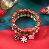 Delightful Christmas Tree Snowman Bracelet Set For Women Delicate Santa Elk Snowflake Stacking Bracelet Jewelry Accessories