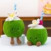 New Creative Cute Summer Coconut Plush Toys Fun Coconut Simulation Doll Table Companion Ornament Afternoon Tea