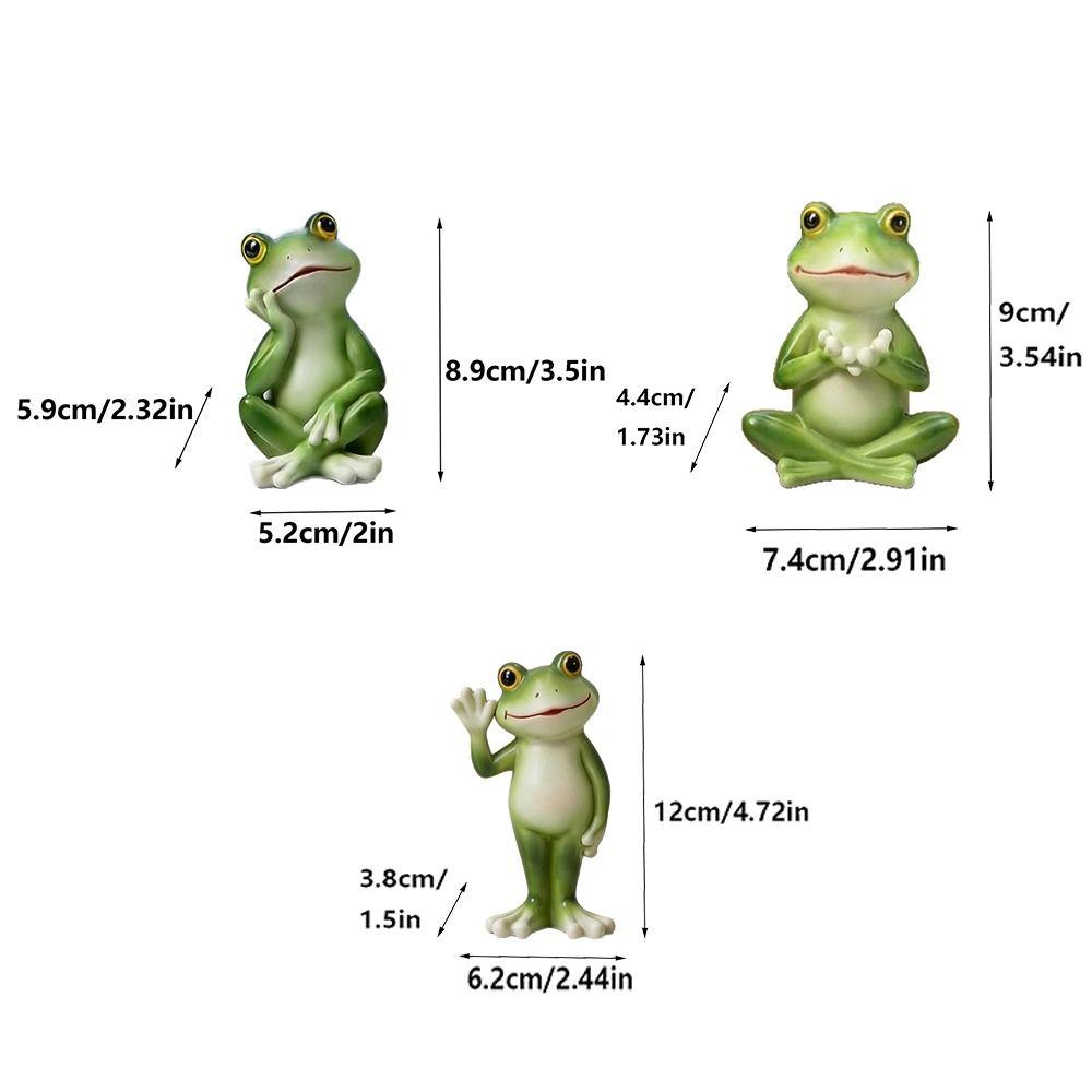 Resin Material Miniature Frog Statue Creative Craft Frog Garden Decor  Bonsai Plants