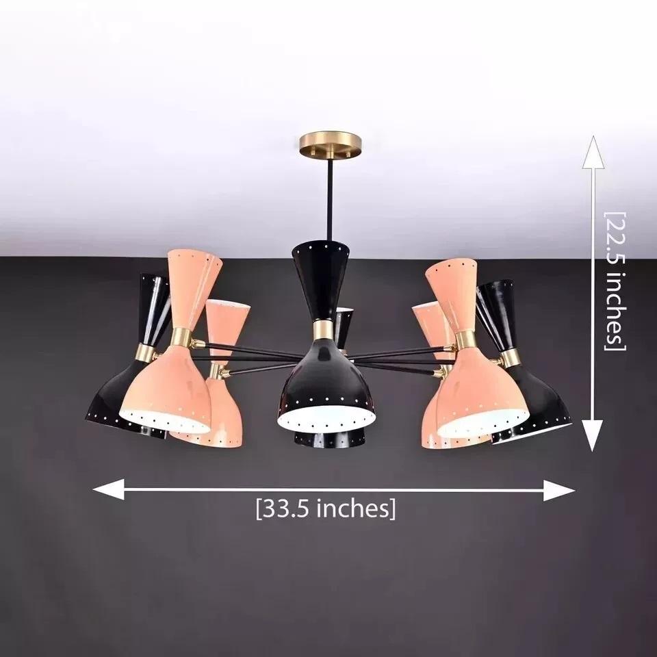 Элегантный итальянский подвесной светильник с 16 лампами, современный стиль Stilnovo, абажуры Diablo, люстра-спутник