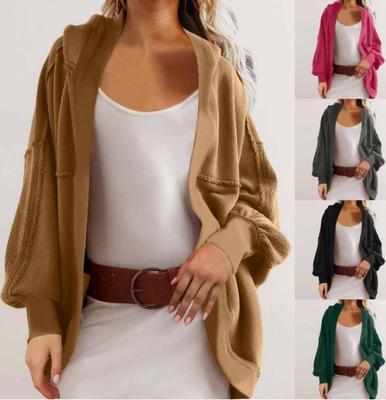 Женский повседневный темпераментный кардиган свободного кроя с открытой спиной, свитшот, куртка с капюшоном