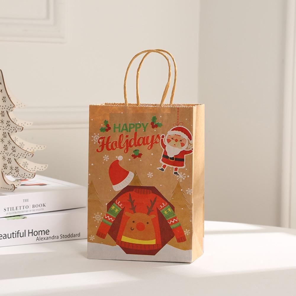 10Pcs Reusable Christmas Gift Bag Thickened Tote Bag Eco-friendly Gift Packaging Bags Grocery Store