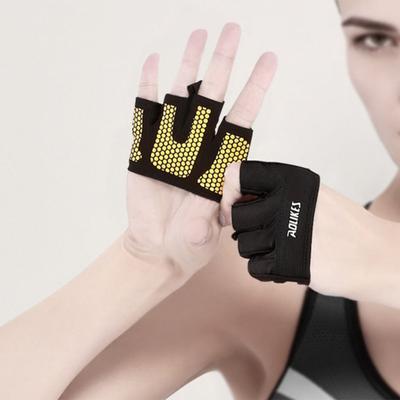 1 пара перчаток для фитнеса с эластичной подкладкой для ладоней, перчатки для тяжелой атлетики, для тренировок в спортзале, противоскользящие накладки на ручки, унисекс, перчатки с половиной пальцев