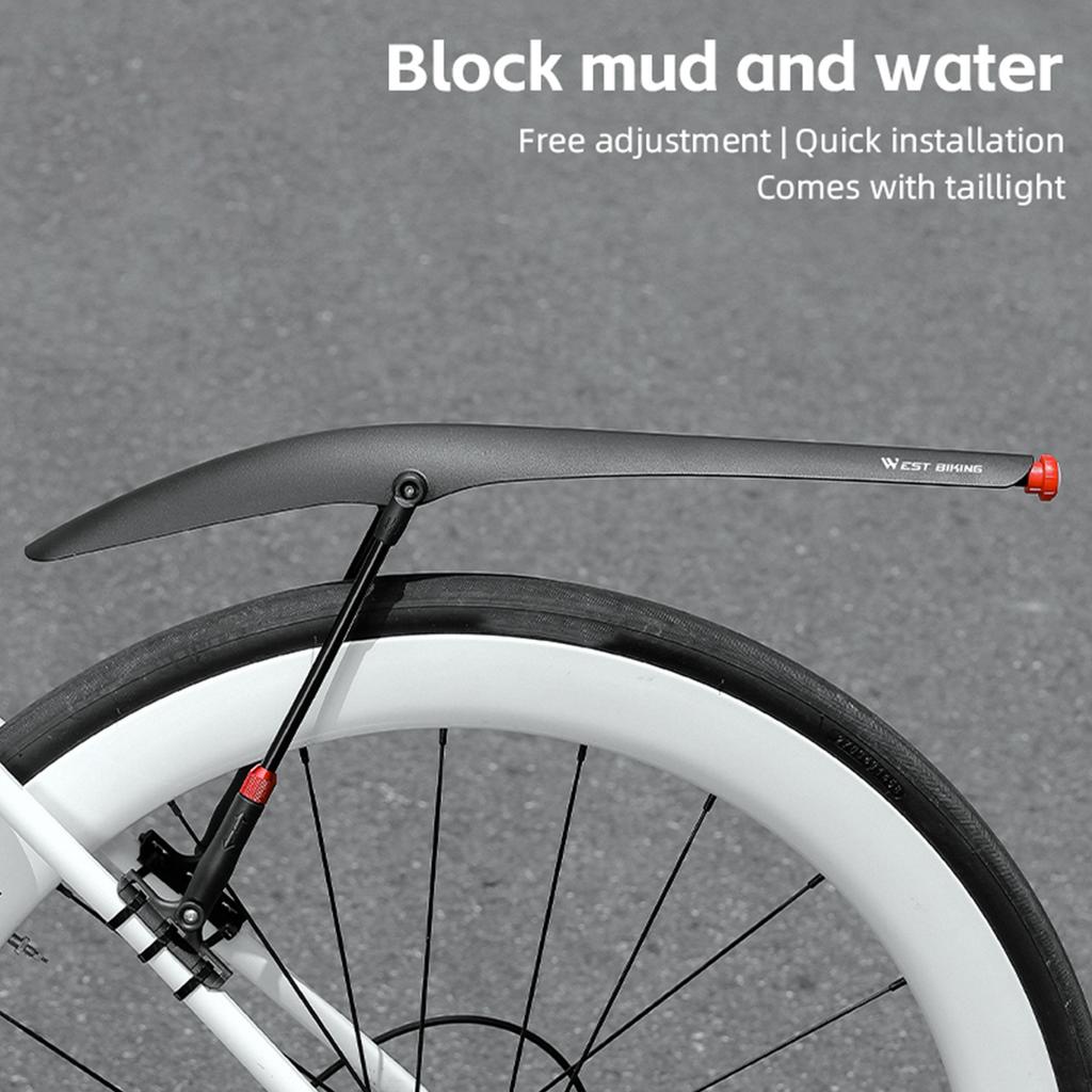 Крылья для шоссейного велосипеда 700c, брызговики с задним фонарем, комплект быстросъемных задних крыльев для велосипеда, легкий вес